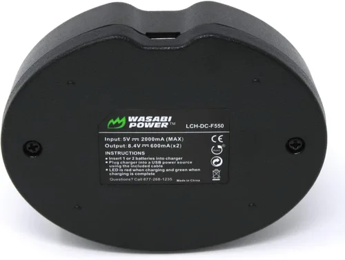Miniatura 2 de Wasabi Power Cargador de batería USB dual para Sony NP-F330, NP-F550 NP-F570 NP-FM55H NP-FM500H (Serie L, Serie M)