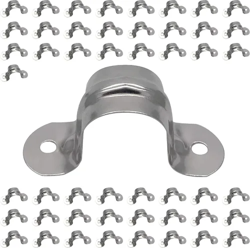 Miniatura 6 de Abrazadera de correa de tubo rígido de 1/2 pulgada, correa de dos agujeros, clip de tubo de soporte en U, soporte de sujeción de tubo de acero