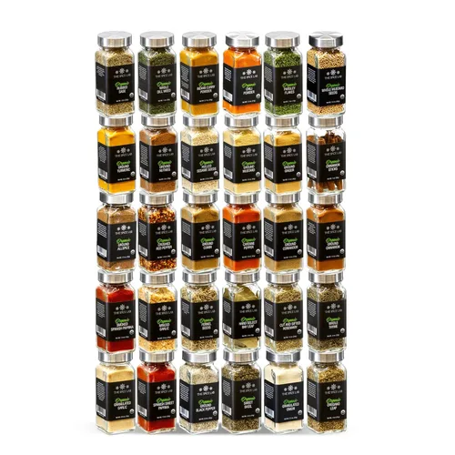 Miniatura 3 de The Spice Lab Ultimate Organic Spices and Seasonings Set - 24 tarros franceses de inicio Kit de especias para cocinar, asar a la parrilla y barbacoa