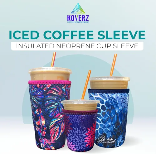 Miniatura 2 de Funda Koverz para café helado, funda aislante de neopreno para taza, se ajusta a una taza de café de 32 Oz., lavable y reutilizable, accesorios