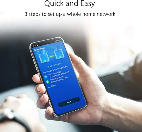 Miniatura 5 de ASUS ZenWiFi AC para todo el hogar Tri-Band Mesh WiFi6 (CT8 blanco 1PK), cobertura de hasta 1,350 pies cuadrados o más habitaciones, 3 Gbps, WiFi