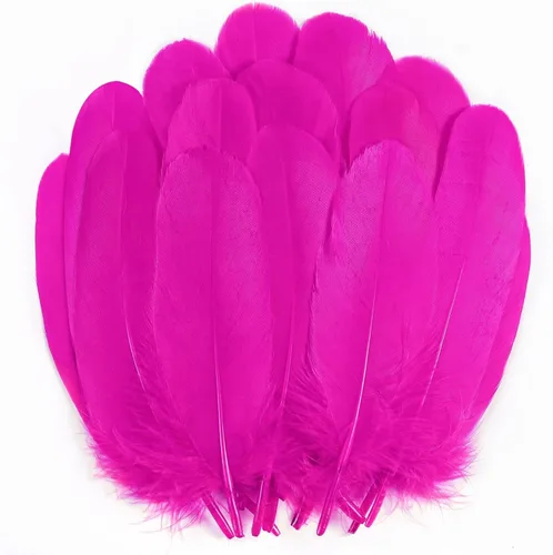 Miniatura 17 de Holmgren Plumas de Artesanía de Mardi Gras a Granel – 200 piezas Plumas de Ganso Grandes de 5-6 pulgadas para Decoración de Mardi Gras Carnaval