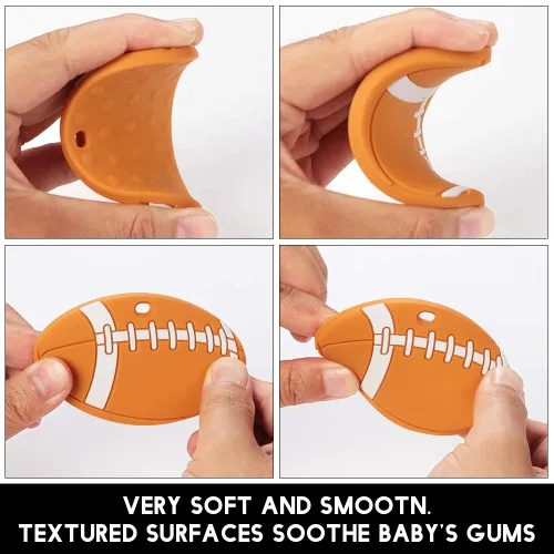 Miniatura 4 de Pelota deportiva de silicona de grado alimenticio para bebés con soporte para chupete, juguetes para aliviar el dolor de dentición, juego de regalo
