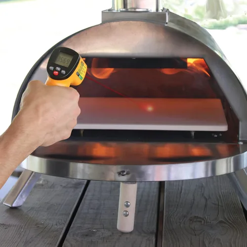 Miniatura 8 de Kit de horno de pizza portátil Pellethead: parrilla al aire libre a leña con pala, ventilador, termómetro y accesorios, acero inoxidable, piedra