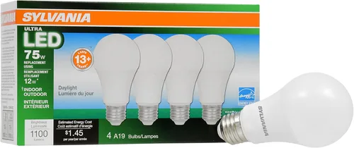 Miniatura 11 de Sylvania Ultra - Bombilla LED equivalente a 60 W A19, eficiente 9 W, base media, regulable, acabado esmerilado, 800 lúmenes, blanco brillante