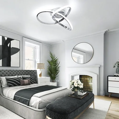Miniatura 4 de CANEOE Lámparas de techo modernas, lámpara de techo LED de montaje empotrado regulable de 42W con control remoto, diseño creativo cerca del techo