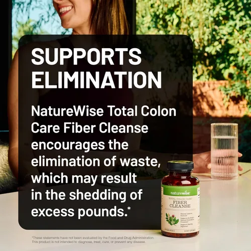 Miniatura 5 de NatureWise Total Colon Care Fiber Cleanse - Mezcla laxante natural - Laxantes herbales, prebióticos y enzimas para regularidad, digestión