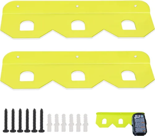 Fennoral Soporte para batería/soporte de pared para batería Ryobi 18V, para instalación de batería Ryobi 18V con 3 ranuras, tornillos incluidos y