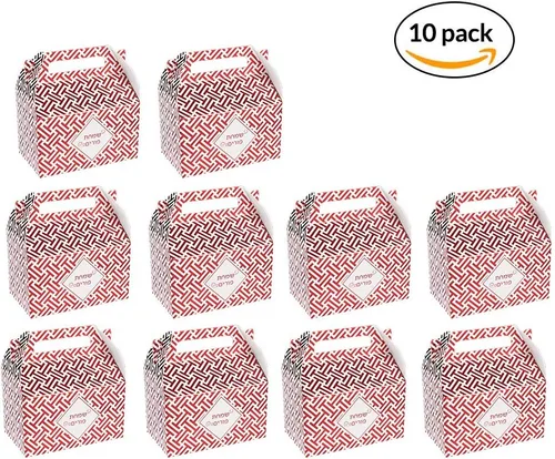 Miniatura 4 de Hammont Caja de papel de aluminio Purim - Cajas de papel de aluminio de color rojo - Diseño atractivo perfecto para fiestas y ocasiones 6.25 x