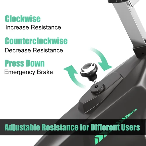 Miniatura 2 de Goplus Bicicleta de ciclismo de interior, bicicleta estática de entrenamiento con soportes para dispositivos, monitor LCD, resistencia ajustable