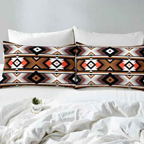 Miniatura 5 de Erosebridal Southwestern - Juego de ropa de cama tamaño individual, diseño étnico étnico geométrico, bohemio, azteca, para niños, adolescentes
