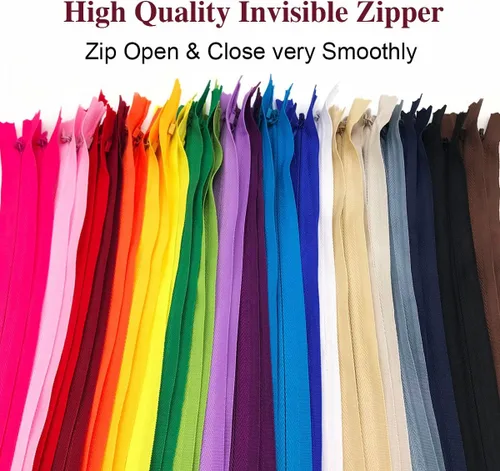 Miniatura 2 de 40 piezas cremalleras invisibles de espiral de nailon, cremalleras para ropa, herramientas de costura DIY para manualidades especiales