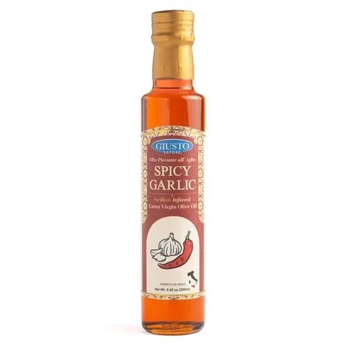 Miniatura 4 de Giusto Sapore Juego de regalo de aceite de oliva infundido con albahaca, trufa negra, hierba toscana, ajo picante, romero, caja de regalo de 5