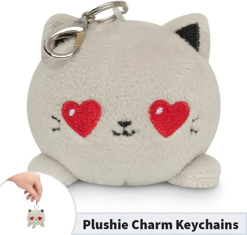 Miniatura 4 de TeeTurtle Llavero con dije de peluche Love Grey Cat