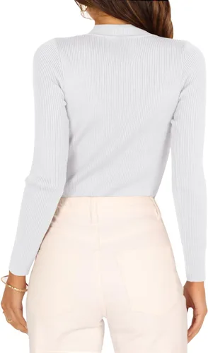 Miniatura 3 de Nutssfiree Camisetas de manga larga con cuello alto falso para mujer, estilo casual, ajustadas, acanaladas, básicas, camisetas