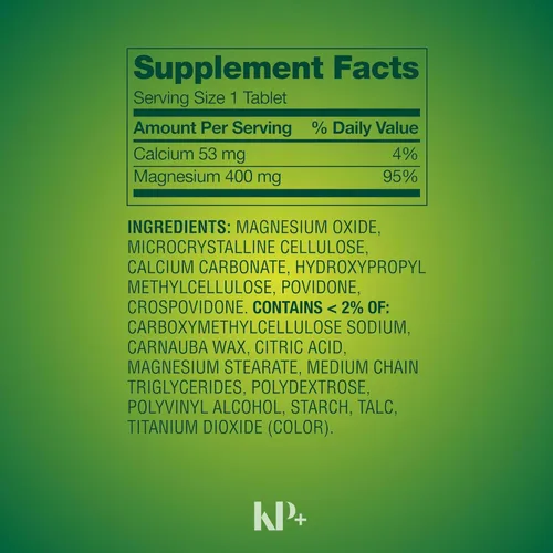 Miniatura 5 de KP+ Spring Valley Óxido de magnesio 400 mg 250 tabletas Apoya la salud ósea, nerviosa y muscular Suplemento de magnesio extra fuerte Paquete