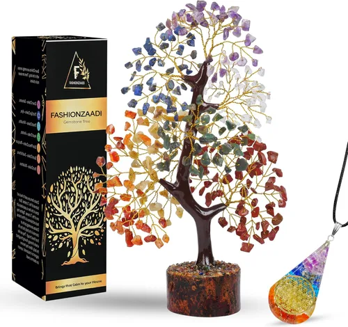 Miniatura 10 de FASHIONZAADI Árbol de cristal curativo de 7 chakras, árbol de la vida de cristal para decoración del hogar, decoración de escritorio de oficina