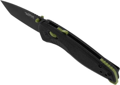 Miniatura 3 de SOG Aegis at Tanto - Cuchillo de apertura plegable de bolsillo para exteriores, bloqueo ambidiestro at-XR con mango ergonómico, hoja de acero D2