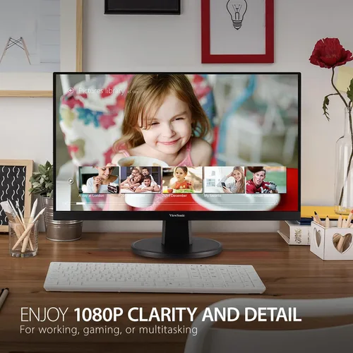 Miniatura 2 de ViewSonic VA2247-MH Monitor de 22 pulgadas Full HD 1080p con 100Hz, FreeSync, bisel ultrafino, cuidado de los ojos, HDMI, entradas VGA para el hogar