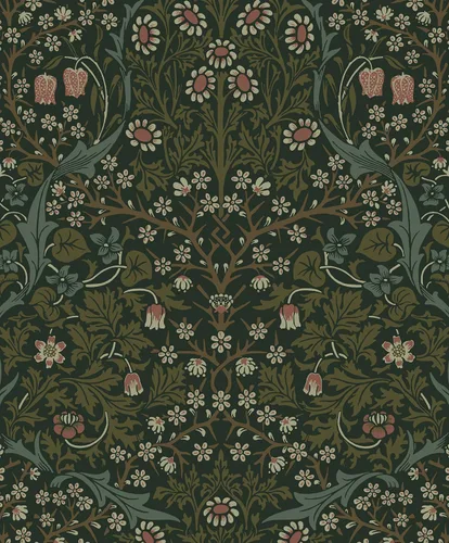 NextWall Papel tapiz floral victoriano para despegar y pegar (vegetación)