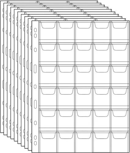 Miniatura 12 de Páginas con bolsillos para monedas, fundas estándar con bolsillos para monedas, con 9 orificios para coleccionistas, 10 hojas, serie CS03 20