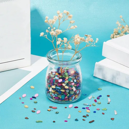 Miniatura 5 de SUPERFINDINGS 120G 10 colores pequeñas conchas naturales trituradas relleno de resina de conchas teñidas piezas de conchas irregulares rebanadas
