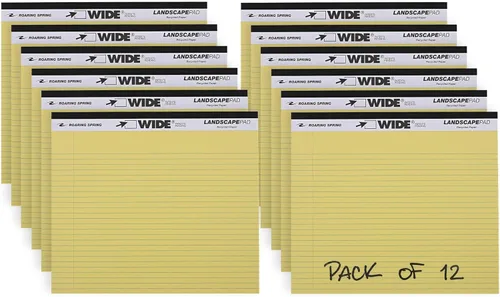 Miniatura 14 de ROARING SPRING Wide Landscape Legal Pad, amarillo canario, 2 blocs, 11 x 9.5 pulgadas, a rayas universitarias con margen, papel reciclado de 20