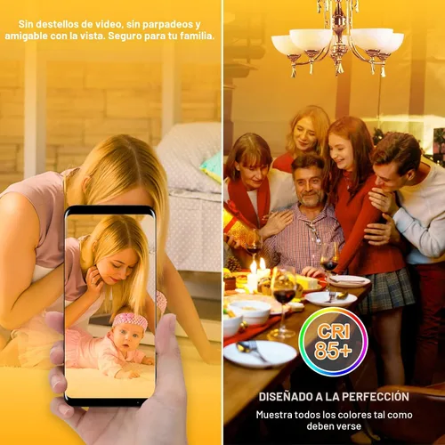 Miniatura 5 de Candelabra - Bombillas LED (60 W, equivalente a 600 lm, luz blanca cálida, 2700 K, casquillo E12, base pequeña, 6 unidades, no regulable, 6 unidades)