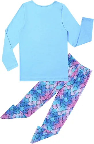 Miniatura 30 de QPANCY Conjunto de pijamas a juego para niñas y muñecas, pijamas de manga larga para otoño e invierno
