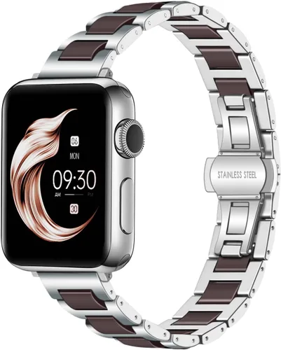 Miniatura 8 de Juntan Correa de reloj de cerámica de acero inoxidable azul verde marrón compatible con Apple Watch Band 1.496 in 1.575 in 1.614 in 1.654 in 1.732