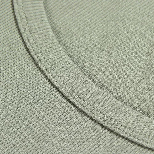 Miniatura 2 de Roselux Camisetas de verano para mujer, cuello redondo, manga corta, punto acanalado, ajustadas, casuales, básicas
