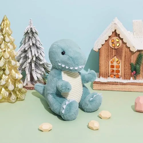 Miniatura 6 de TCBunny Peluche de dinosaurio bebé de 12 pulgadas, regalos para cumpleaños, San Valentín, Navidad (T-Rex, azul) (BPT-0008-BL)
