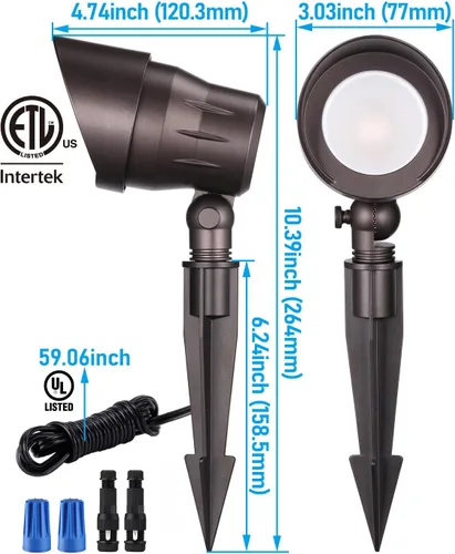 Miniatura 7 de LEONLITE - Juego de 12 luces LED de bajo voltaje para paisaje, 5 W, 12 V, luces de sendero para exteriores, CRI90, luces de foco de aluminio