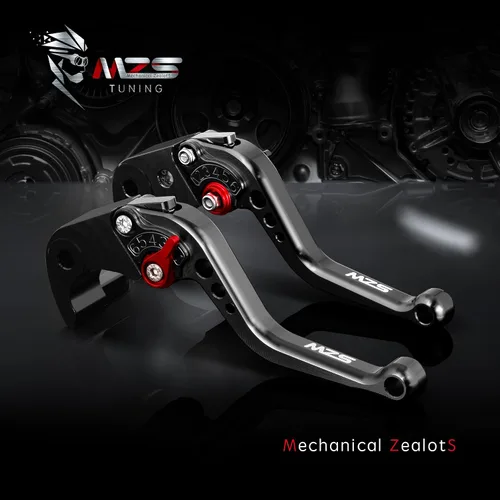Miniatura 4 de MZS Palancas de embrague/freno cortas para motocicleta, negras, compatibles con CB500F CB500X CBR500R / CMX 300 500 Rebel Fury / VT750 Phantom Negro