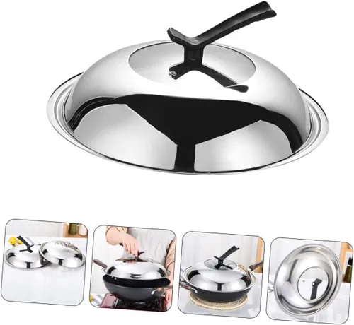 Miniatura 5 de YARNOW Olla de vidrio utensilios de cocina de acero inoxidable cacerola sartenes horno 11.7 pulgadas tapa de cacerola reemplazo universal tapa