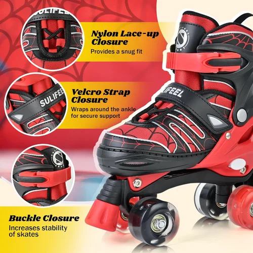 Miniatura 3 de SULIFEEL - Patines ajustables para niños para niños de 3-5, 5-8, 6-12 años con ruedas iluminadas ajustables de 4 tamaños, el mejor regalo para niños