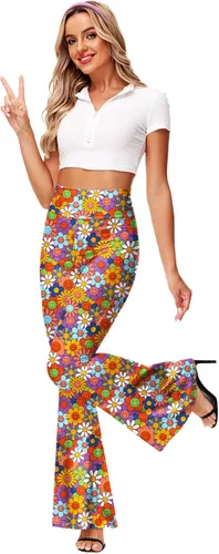 Miniatura 3 de Deerose Pantalones hippies elásticos de cintura alta para mujer