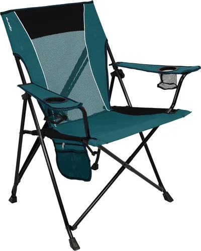Kijaro Silla de Campamento Plegable con Doble Bloqueo - Silla Deportiva Versátil con Bloqueos de Posición para Exteriores - Iguana Azul Caimán