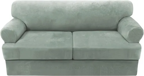 Miniatura 11 de H.VERSAILTEX Funda para sofá de 2 piezas, fundas para sillón con cojines en forma de T, funda para sofá de terciopelo grueso, protector de muebles