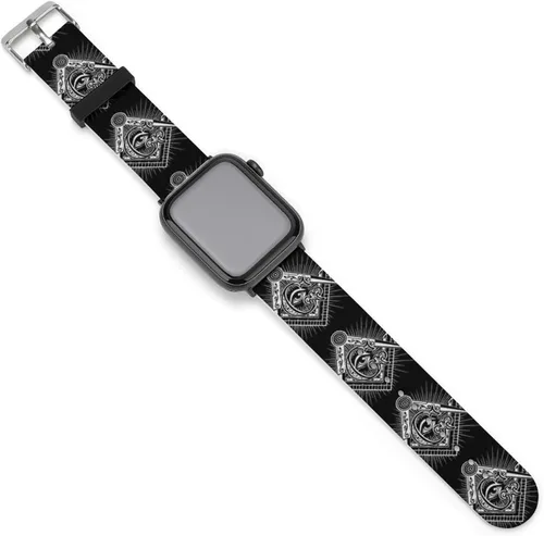 Miniatura 27 de Correa de reloj de silicona suave compatible con Apple Watch para hombres/unisex/jóvenes compatible con Iwatch Series 5/4/3/2/1, Happy Camper