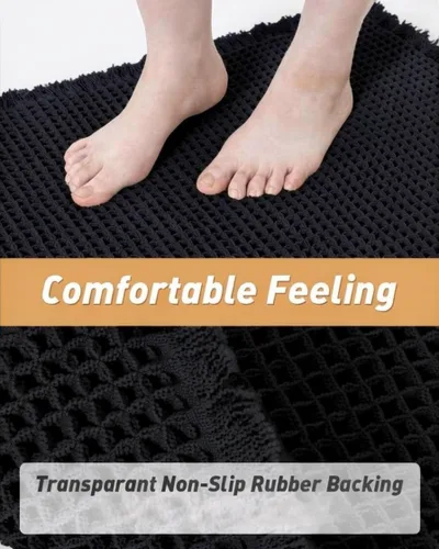 Miniatura 7 de Tapete de Baño Waffle Mejorado – Ultra Suave, Súper Absorbente y Alfombra Antideslizante con Borlas, Lavable a Máquina, Respaldo de Goma para Baño