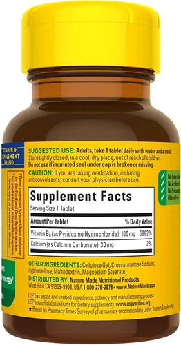 Miniatura 3 de Nature Made Vitamina B-6 100 mg comprimidos 100 ea (paquete de 4)