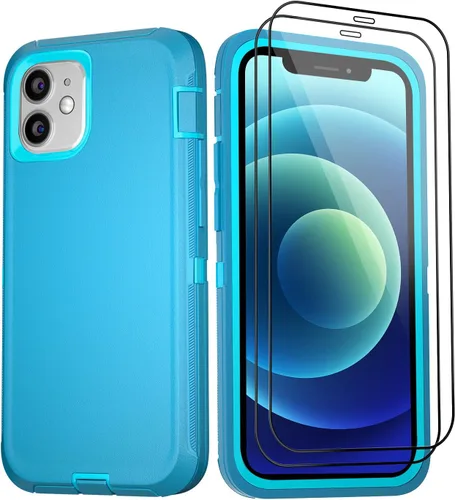 Miniatura 33 de Funda para iPhone 12 Mini con funda de clip para cinturón y 2 protectores de pantalla, funda de protección completa resistente de grado militar a