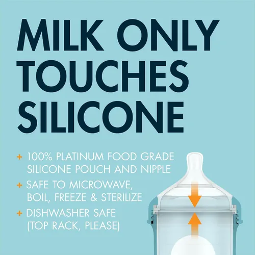 Miniatura 4 de Boon Nursh Bottles - Los biberones de silicona ayudan a aliviar los síntomas de los cólicos, fórmula y leche materna solo al tacto de silicona