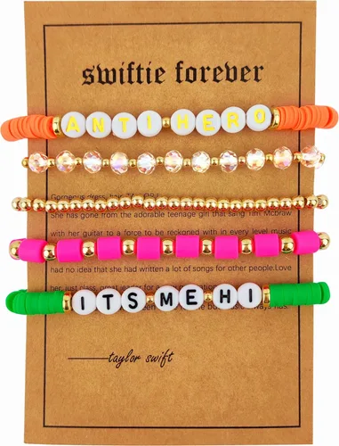 LELEAN Juego de 10 pulseras de la amistad de Taylor, Eras 1989 Red Tour Lover Swifti, pulseras Preppy Party Outfits Accesorios Taylor Concierto Set
