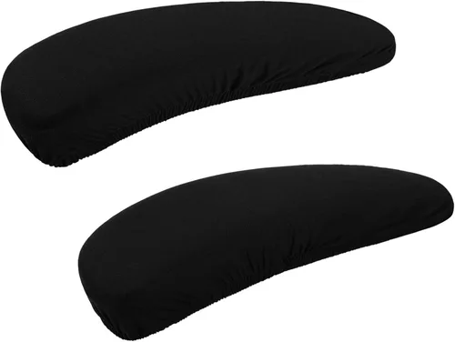 Miniatura 35 de Smiry - Fundas elásticas impresas para silla de oficina de computadora, fundas para sillas giratorias universales de escritorio, extraíbles, Negro
