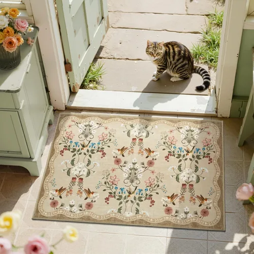 Miniatura 33 de Jinchan Alfombra Floral de Pasillo, 2x5, Alfombras Antideslizantes Lavables a Máquina, Alfombra Suave de Pelo Bajo para Pasillo, Resistente a