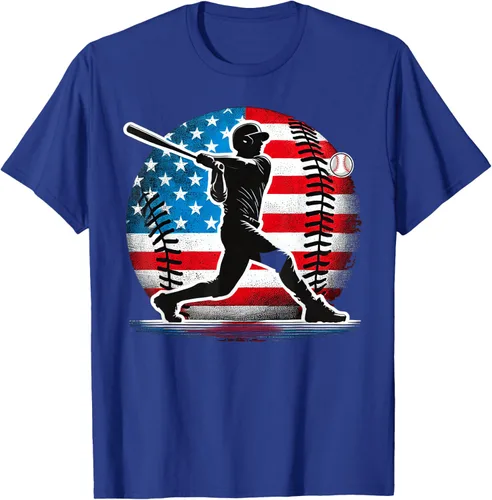 Miniatura 25 de Camiseta de jugador de béisbol estadounidense con bandera de Estados Unidos