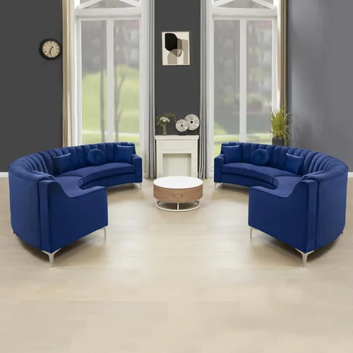 Miniatura 9 de Legend Vansen L - Sofá de terciopelo semicírculo de 141.34 pulgadas, sofá modular curvado de gran tamaño para sala de estar, oficina, apartamento