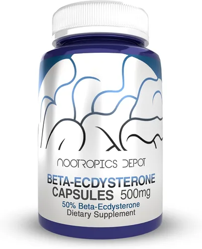 Nootropics Depot Beta Ecdysterona/20-hidroxiecdisona 50% cápsulas | 500mg | Extracto de cianotis aracnoidea | Fitoecdisteroide | 30 unidades